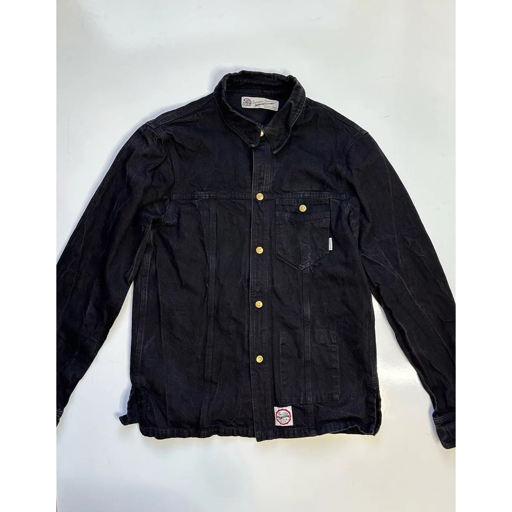 Eat Dust Superior Garments Lightweight Black‎  Denim Moto Jacket / Men's Medium